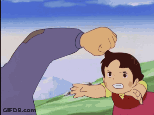 Cartoon Character Being Punched In Face GIF