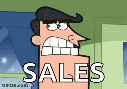 Cartoon Character Big Mouth Saying Sales GIF
