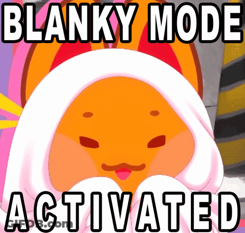Cartoon Character Blanky Mode Activated GIF