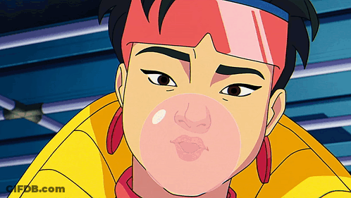 Cartoon Character Blowing Bubble Gum GIF