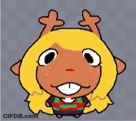 Cartoon Character Brushing Teeth With Blue Toothbrush GIF