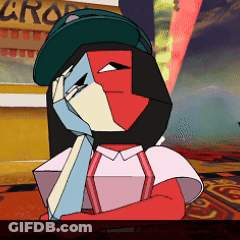 Cartoon Character By Grocery Sign GIF