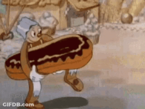 Cartoon Character Carrying Large Donut On Back GIF
