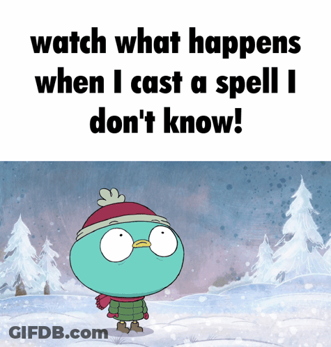 Cartoon Character Casting Spell In Snow GIF