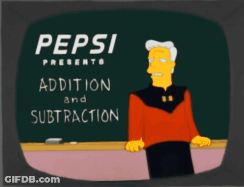 Cartoon Character Chalkboard Pepsi Presents Addition And Division GIF
