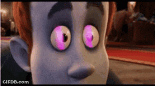Cartoon Character Close Up Pink Eyes GIF