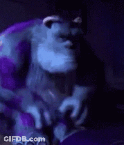 Cartoon Character Close Up With Big Red Eyes GIF