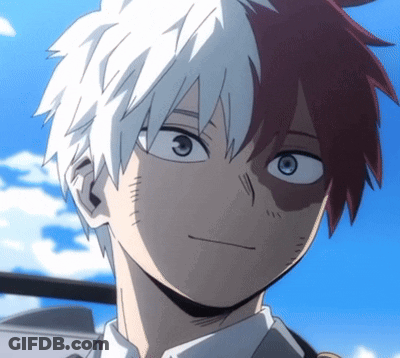 Cartoon Character Close Up With Blue Sky GIF