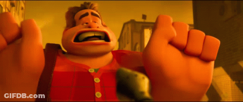 Cartoon Character Close Up With Fist In Air GIF