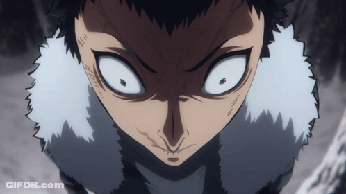 Cartoon Character Close Up With White Eyes GIF
