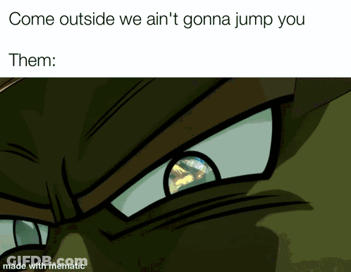 Cartoon Character Come Outside We Ain't Gonna Jump You GIF