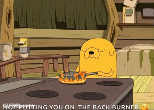 Cartoon Character Cooking Not Putting You On The Back Burner GIF