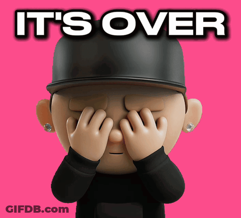 Cartoon Character Covering Eyes It's Over GIF