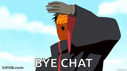 Cartoon Character Covering Face Saying Bye Chat GIF