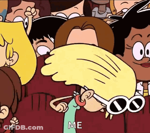 Cartoon Character Covering Face Saying Me GIF