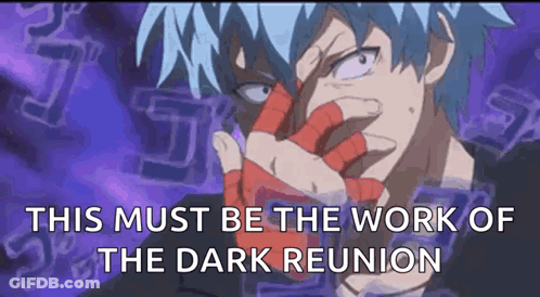 Cartoon Character Covering Face Saying This Must Be The Work Of The Dark Reunion GIF
