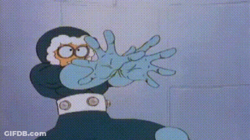Cartoon Character Covering Face With Mask GIF