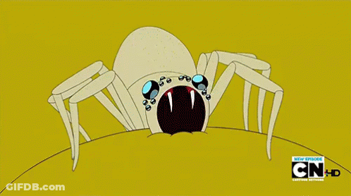 Cartoon Character Crawling In Front Of Red Couch With CN GIF