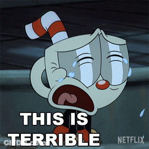 Cartoon Character Crying Saying This Is Terrible GIF