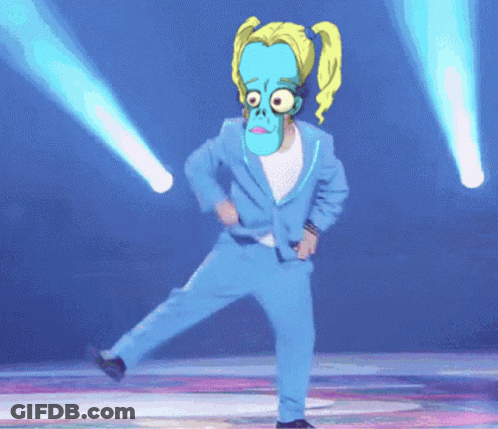 Cartoon Character Dancing In Blue GIF