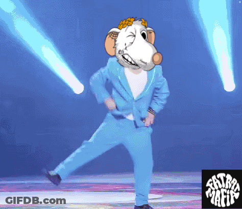 Cartoon Character Dancing In Blue Suit GIF