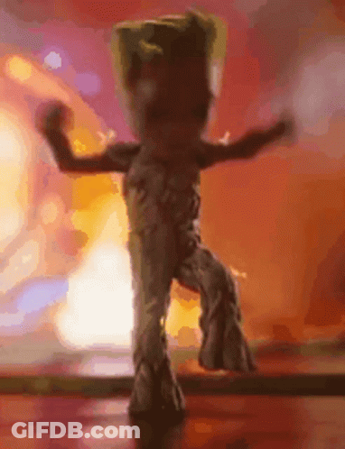 Cartoon Character Dancing In Front Of Fire GIF