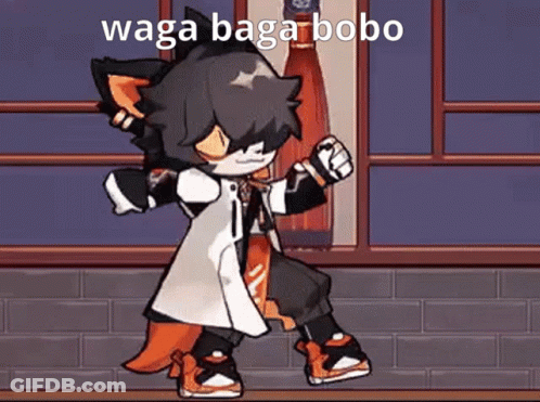 Cartoon Character Dancing In Front Of Window With Wine Bottle GIF