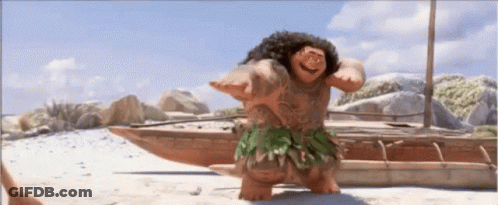 Cartoon Character Dancing On Beach Near Boat GIF