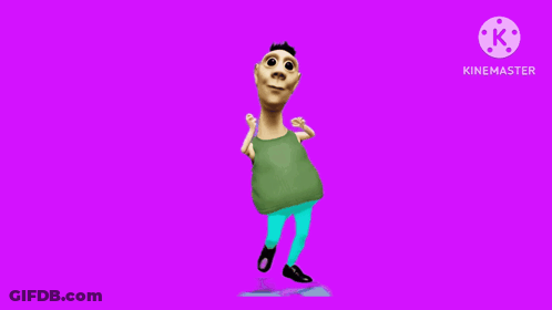 Cartoon Character Dancing On Purple Background Kinemaster GIF