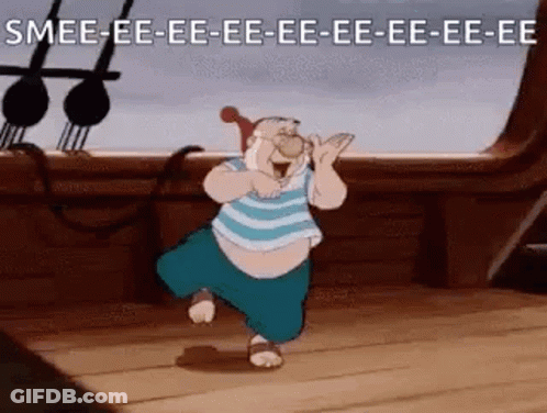 Cartoon Character Dancing On Wooden Deck GIF