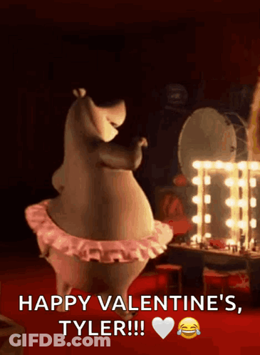 Cartoon Character Dancing Pink Tutu Happy Valentine's Tyler GIF