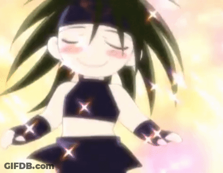 Cartoon Character Dancing With Sparkly Hair GIF