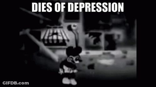 Cartoon Character Dies Of Depression GIF
