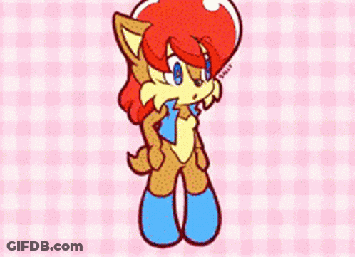 Cartoon Character Doing Handstand On Checkered Background GIF
