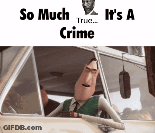Cartoon Character Driving Car So Much True It's A Crime GIF