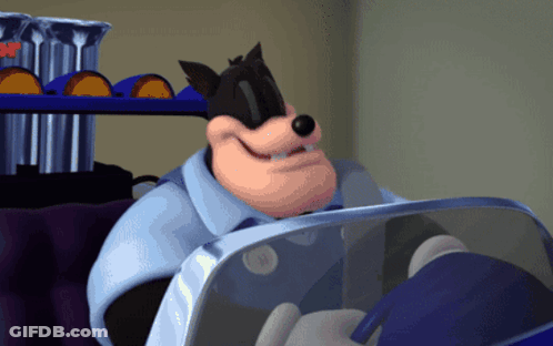 Cartoon Character Driving Disney Car GIF