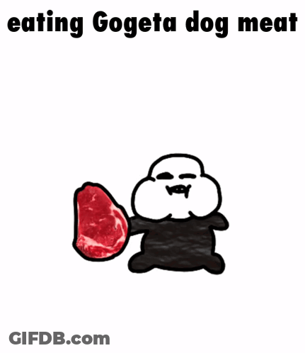 Cartoon Character Eating Dog Meat GIF