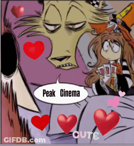 Cartoon Character Eating Pie At Table GIF