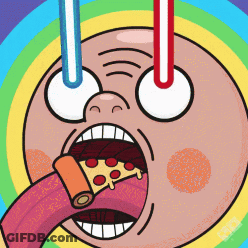 Cartoon Character Eating Pizza GIF