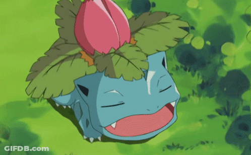 Cartoon Character Eating Sandwich With Flower On Head GIF