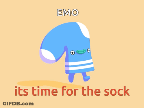 Cartoon Character Emo Its Time For The Sock GIF