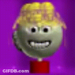 Cartoon Character Face On Purple Background GIF