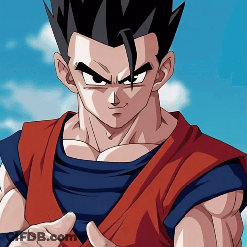 Cartoon Character Face With Blue Sky GIF