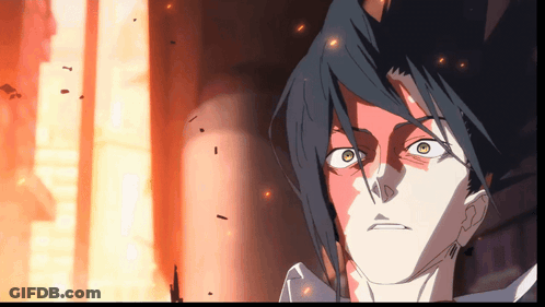 Cartoon Character Face With Fire Background GIF