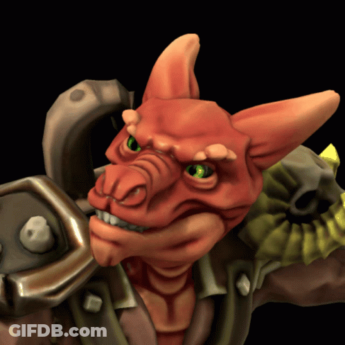 Cartoon Character Face With Horns GIF