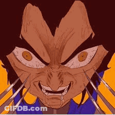 Cartoon Character Face With Sharp Claws GIF