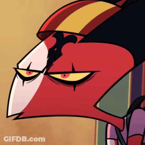 Cartoon Character Face With Yellow Eye GIF