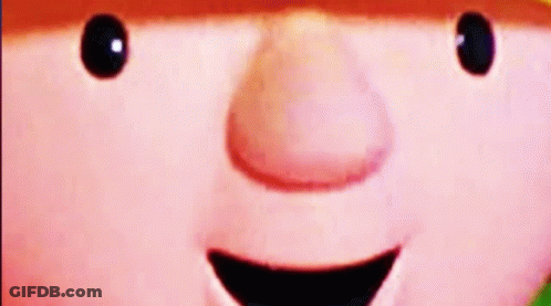Cartoon Character Face With Yellow Helmet GIF