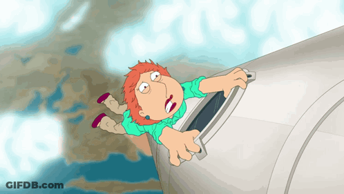 Cartoon Character Falling Off Plane GIF