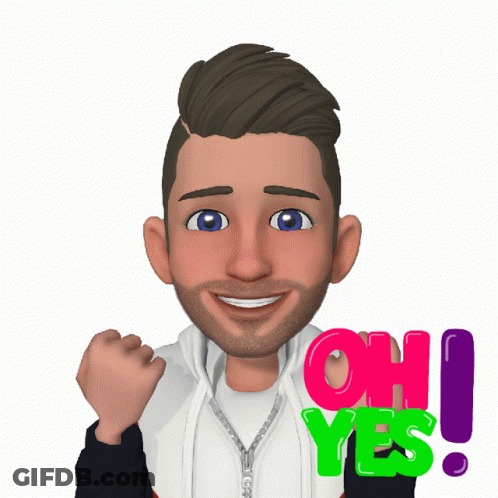 Cartoon Character Fist In Air Saying Oh Yes GIF